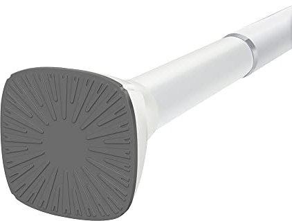 LOLYPOT Gardinenstange Ohne Bohren, Verstellbare Duschvorhangstange, Klemmstange, Vorhangstange, Feder Spannstange, Kleiderstange, 114-184cm, Weiß