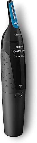 Philips Norelco DualSided Nose & Ear Trimmer, Eyebrow Guard and Fully Washable with Smoocu Pouch for Easy Storage (ph160)