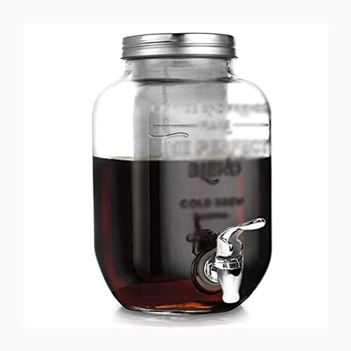 GaRcan 1-Gallonen-Cold-Brew-Kaffeemaschine mit extra Dicker Glaskaraffe, Eiskaffeemaschine, Cold-Brew-Krug und Tee-Ei (A)