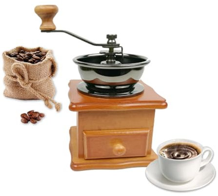 Ruiqas Macinacaffè manuale Macinacaffè manuale Macinacaffè manuale vintage antico in legno macinacaffè Macinacaffè Macin