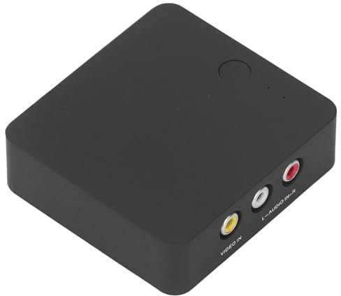 Convertidor de Vídeo a Digital, Cinta VHS a MP4 CVBS Caja de Grabación de Vídeo Analógico, Convertidor AV a HD Conversión con un Clic para VCR VHS DVD