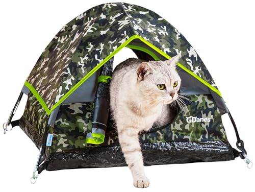 GDanes Camouflage Cat Tent, Cat House Bed for Indoor Cats with Soft Pad