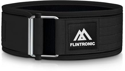 Flintronic tyngdlyftningsbälte, billås träningsbälte, fitnessbälte för styrketräning och styrketräning, bodybuilding, styrketyftningsbälte, viktlyftningsbälte för män kvinnor – med svettband