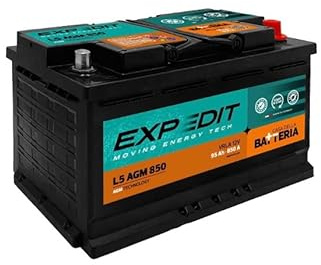 La Casa della Batteria Batteria Auto Expedit Moving Energy Tech Batteria 12v Batteria Auto 95Ah 850A Start&Stop AGM L5 VR850 DX 35.3×17.5×19 cm Senza Manutenzione Pronta all'Uso Made in Italy