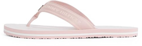 Tommy Hilfiger Damen Flip Flops Stripes Beach Sandal mit Logo, Rosa (Foggy Pink), 41