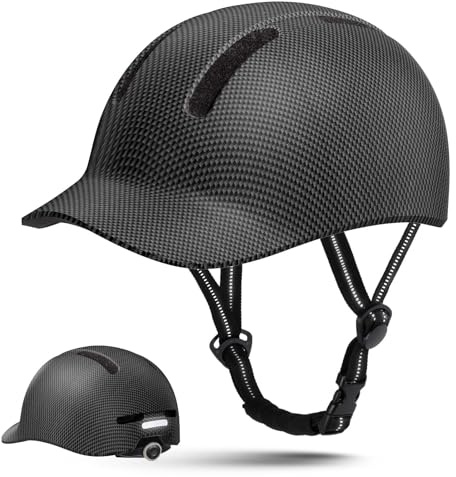 Shinmax Casco da bicicletta per uomo e donna con visiera per viaggiatori urbani casco regolabile per mountain bike casco bici da strada adulto