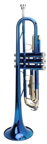 Trompeta, Ni Cobre Sib Trompeta Llaves Doradas Estndar Color Azul para Principiantes para Interpretacin y Prctica