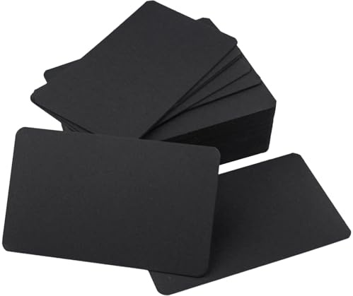 100 Blatt Visitenkarte, 54 x 88 mm, leere Karte, Kartenspiel, Visitenkarten, Postkarte, Lernkarten, kleine Karte zum Schreiben eines Wortes, Basteln, Drucken, Schwarz