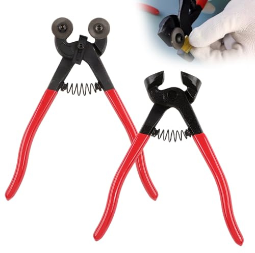 Ruaizel 2Pcs Mosaic Tools Set, Wheeled Glass Mosaic Nipper with Tile Cutter Pliers, Tile Cutter for Glass, Mosaic, Ceramic Tiles