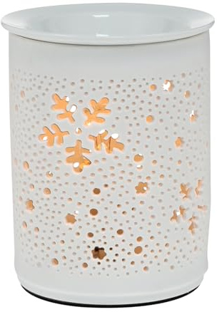 LOORGVEL Lámpara Eléctrica de Aromaterapia con Quemador Hueco Redondo Luz Nocturna y Ambientador para Hogar para Dormitorio SPA y Sala de Yoga Enchufe Decoración Práctica y Fragancia