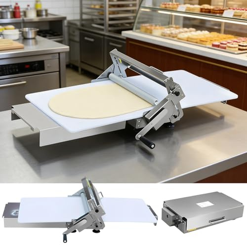 factildfulzhan Laminadora de Masa Manual Plegable de Acero Inoxidable 304, Prensa de Masa con Espesor Ajustable 2–25 mm, Sobadora para Panadería y Cocina Doméstica Large