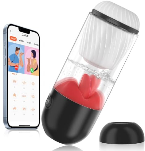 Portabel 3-i-1 Komfortenhet för Män med Bluetooth APP-kontroll, 9 Frekvenslägen, 360° Dynamisk Teknik, Mjuk Silikon, USB-Uppladdningsbar och Ergonomisk Design