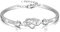 AOBOCO Infinity Armband Sterling Silber Damen Liebes Unendlichkeitszeichen Armreif Armband mit Kristallen, Geburtstag Freundschaft Hochzeitstag Geschenke für Freundin Mutter (Weiß)