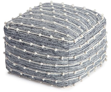 Anji Mountain Pouf Ottoman Foot Rest, Handmade Ottoman Pouf, Comfortable Foot Stool, Decorative Floor Seating for Living Room Decor, Bedroom & Home Décor Accent - Malibu
