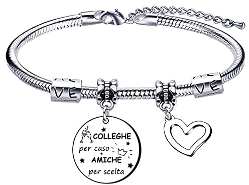 Lumengqi Regali Natale Collega Bracciale Colleghe per Caso Amiche per Scelta Regalo Colleghe Regalos di Amicizia Amica Braccialetto Regali Colleghi Compleanno Regalo Anniversario
