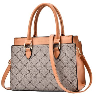 NICOLE & DORIS Handtasche Damen Mittelgroß Frauen Umhängetasche Elegant Schultertasche PU Leder Henkeltasche Shopper Tote Tasche mit Abnehmbarem Schultergurt Grau