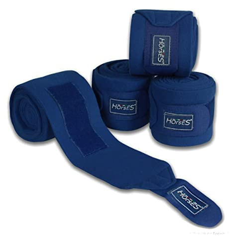 Horses Fasce Pile Antipilling Royal Blu, Fasce per la Protezione del Cavallo, per Favorire la Ripresa Dopo Gli Sforzi e Proteggerlo da Graffi e Urti