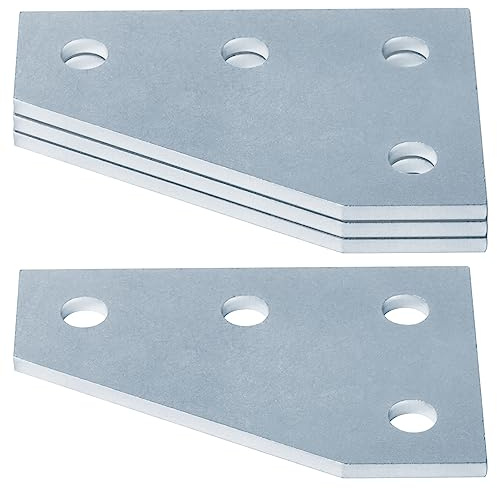 heneng 4 Pcs Flat Plate Fitting for 1-5/8 Strut Channel, 4 Hole Corner Gusset Plate Brackets, 7/32 Thick