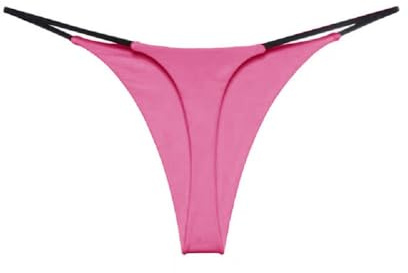 PRIOKNIKO Perizoma Trasparente da Donna Mutandine da Donna Tipo Perizoma A Vita Bassa,Rosa,S