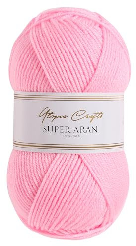 Utopia Crafts Super Aran Knitting and Crochet Yarn 100g (Gentle Rose)