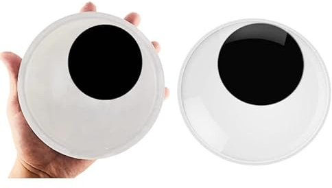 Ycnpeatt 2 Pack Giant Self-Adhesive Googly Eyes, 15cm (6 Inch) Large Wiggle Eyes with 3D Movable Black & White Design - Perfect for Halloween, Christmas Decor, DIY Crafts, Furniture & Wall Decoration