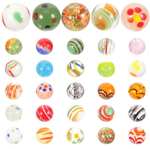 Beaupretty 30 Pièces Billes Colorées Décoratives pour Garçon Fille Perles Solides pour Aquarium et Assortiment Aléatoire