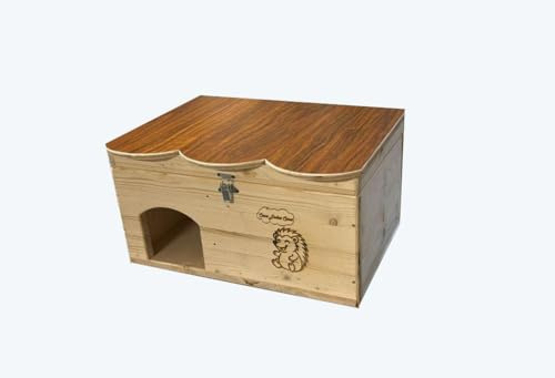 Casetta per Ricci, Resistente alle Intemperie, Riparo dai Predatori, Rifugio per Roditori, 50x38x28 cm, Legno Abete Tana per Letargo Invernale con Tetto Amovibile casa riccio Porcospini Sala Parto