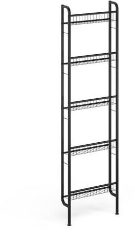 Vicco Scaffale a scala Klivo, Nero, 44.5 x 160 cm con 5 ripiani