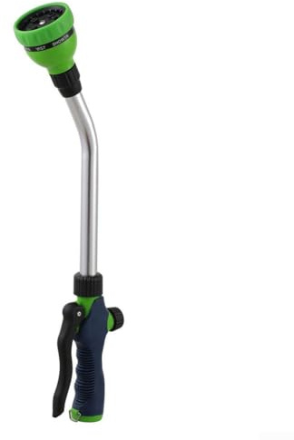 Durashmall Ugello per tubo flessibile ad alta pressione resistente Impugnatura ergonomica 8 modelli di spruzzo lungo 45,7 cm in lega ABS costruzione multiuso giardino prato aiuola irrigazione auto
