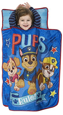 Paw Patrol We're a Team Nap-Mat Set– Quilted Nap Mat with Built-in Pillow and Plush Blanket – Portable Nap Mat for Daycare, Preschool, Sleepovers & Travel – for Boys or Girls Ages 3+