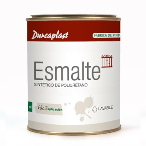 DURCAPLAST Pintura esmalte sintético, ideal para la protección, decoración y mantenimiento de superficies de hierro y madera. Uso Interior/Exterior (750ml, NEGRO MATE)
