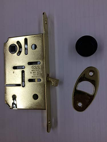 Serratura da infilare AGB SCIVOLA T frontale 16 mm. entrata 50 mm. quadro 8 mm.-chiave finitura OTTONE LUCIDO VERNICIATO, per porte scorrevoli interne.