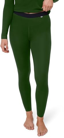 DANISH ENDURANCE Merino Thermo Leggings Damen, Premium Funktionsunterwäsche, Skiunterwäsche, Merino Unterwäsche, Atmungsaktiv, Grün, L