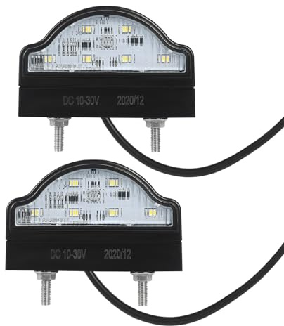 AOHEWEI 2 luces LED para matrícula, 12~24 V, impermeables, perfectas para coche, remolque, camión, barco o camión