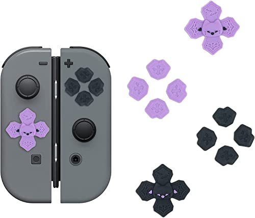 GeekShare Silikon-Pastell-Kreuz-D-Pad-Tastenkappen-Set – ABXY-Tasten-Aufkleber, kompatibel mit Nintendo Switch/OLED Joy-Con (gruselige Katze)