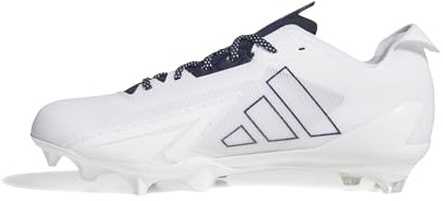 Adidas Men's Adizero Electric American Football Sneaker, White/Team Navy Blue/White, 4