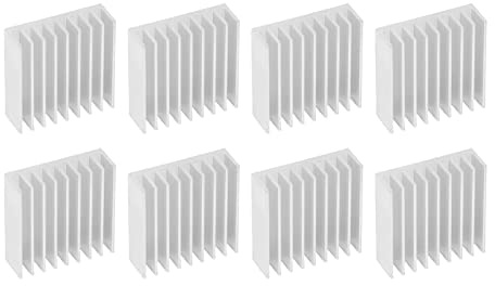 8 Pièces Dissipateur Thermique en Aluminium, 50 X 50 X 17 Mm Dissipateur Thermique Refroidissement 9 Ailettes Radiateur GPU Plaque Arrière Dissipateur Thermique pour Module IC(with Adhesive)