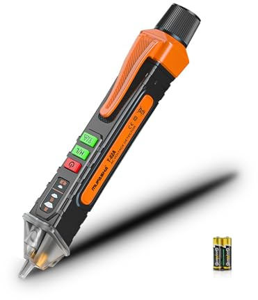 MUFASHA Non-Contact Voltage Tester with LED Flashlight, Buzzer Alarm, AC Voltage Detector Pen,Test Range 12V - 1000V & Live/Null Wire Judgment
