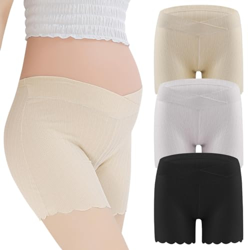 ACMEDE Culottes Maternité Shorts Slip de Grossesse Lot de 3 Femme Seamless Slip de Grossesse Caleçon Culotte sans Couture pour la maternité Boxer pour sous Jupes 40-85kg