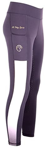 AK Collant Collants/Leggings/Culottes d'équitation Respirant Taille Haute à Enfiler avec poignée en Silicone AKRS 6058 (FR/ES, Numérique, 34, Taille Normale, Taille Normale, XL, Noir/Or)