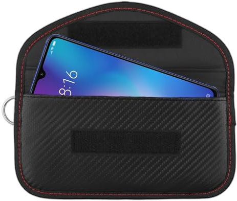 Faraday Pouch RFID Phone Case RFID Car Key Pouches Signal Blocker Anti-Tracking Mobile Phone Case Key Pouch with Keyring Blocking Signal Keyless Entry Car Keys Bag Safe Protector