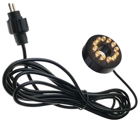 KIXZSAZ Anillo de luz LED sumergible para fuente, estanque, jardín, acuario, círculo con orificio para fuente subacuática, Luz blanca cálida