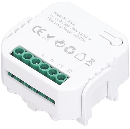 AUNMAS Contatore di Energia Intelligente Monitoraggio del Consumo Energetico Pinza Elettricità Contatore di Energia Wifi Kwh Micro Utilizzo Watt Elettrico, Misurazione Netta in Tempo Reale (BLACK)
