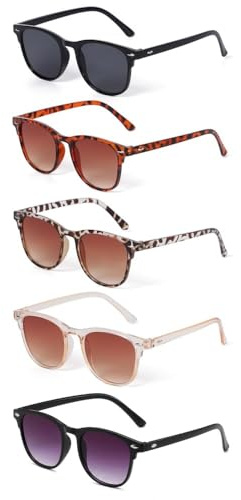 EYWILYWI 5 Pack Sunglasses for Women Retro Polarized Sunglasses Trendy Square Ladies Shades UV400 Protection Sun Glasses. (multicolor)