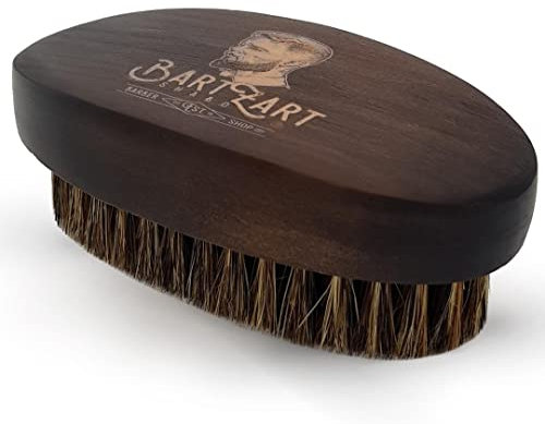 BartZart Shabo Bartbürste mit Wildschweinborsten I Beard brush I Bartbürste mit Holzgriff und Wildschweinborsten I Bart Bürste direkt vom Barbier