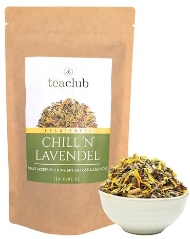 Chill N Lavender 100 g, lös lavendel-teblandning, örtte med lavendel, fänkål, kråka och anis, örtte TeaClub