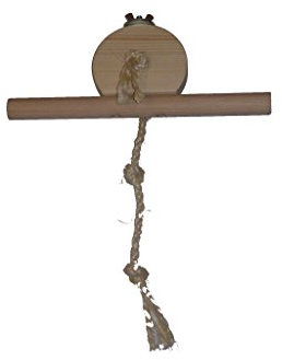 pipano Mini Sitzbrett mit Ø 20 mm Sitzstange Sisal Seil, für Vogelkäfig, Nymphensittich, K920