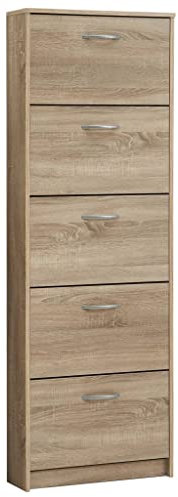 FMD Möbel, 411-005E Step 5 Schuhkipper, Spanplatte, Eiche, Maße 58.5 x 168.3 x 17.0 cm (BHT)