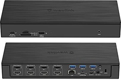 WAVLINK 20-in-1 USB-C USB 3.0 Quad 4K@60Hz Display Universal-Dockingstation für Mac & Windows, unterstützt Max 100W PD/DC-Ladevorgang, SD/TF Slot (SD 4.0), Kompatibel mit neuen MacBook Neo
