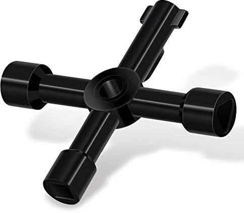 SOL Household 4 Way Utility Key – Multi-Purpose Tool for Radiator Bleed, Gas & Electric Meter Boxes, Service Panels & Cabinets – Compact Triangular Key for Maintenance & Access Tasks